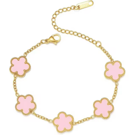 Clover Bracelet Gold/Pink