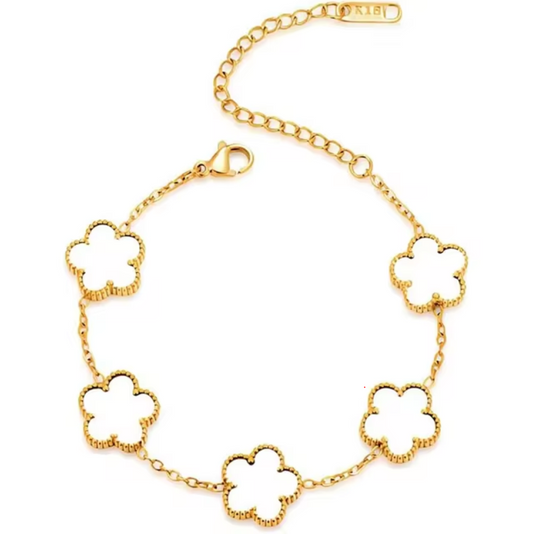 Clover Bracelet Gold/White