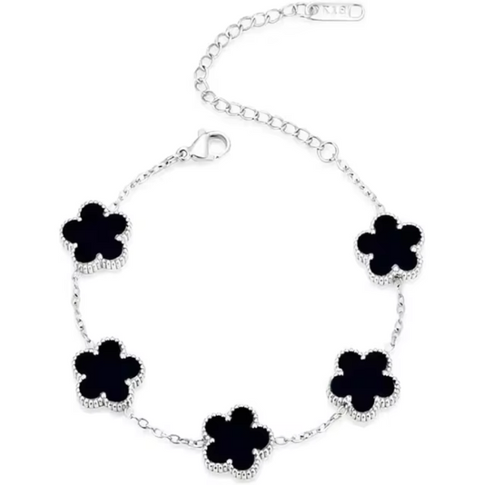 Clover Bracelet Silver/Black